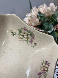 Пиала квадратной формы Дулевский ФЗ 1926-1929гг. Фаянс с цветочной деколью. Антиквариат. Картинка 2